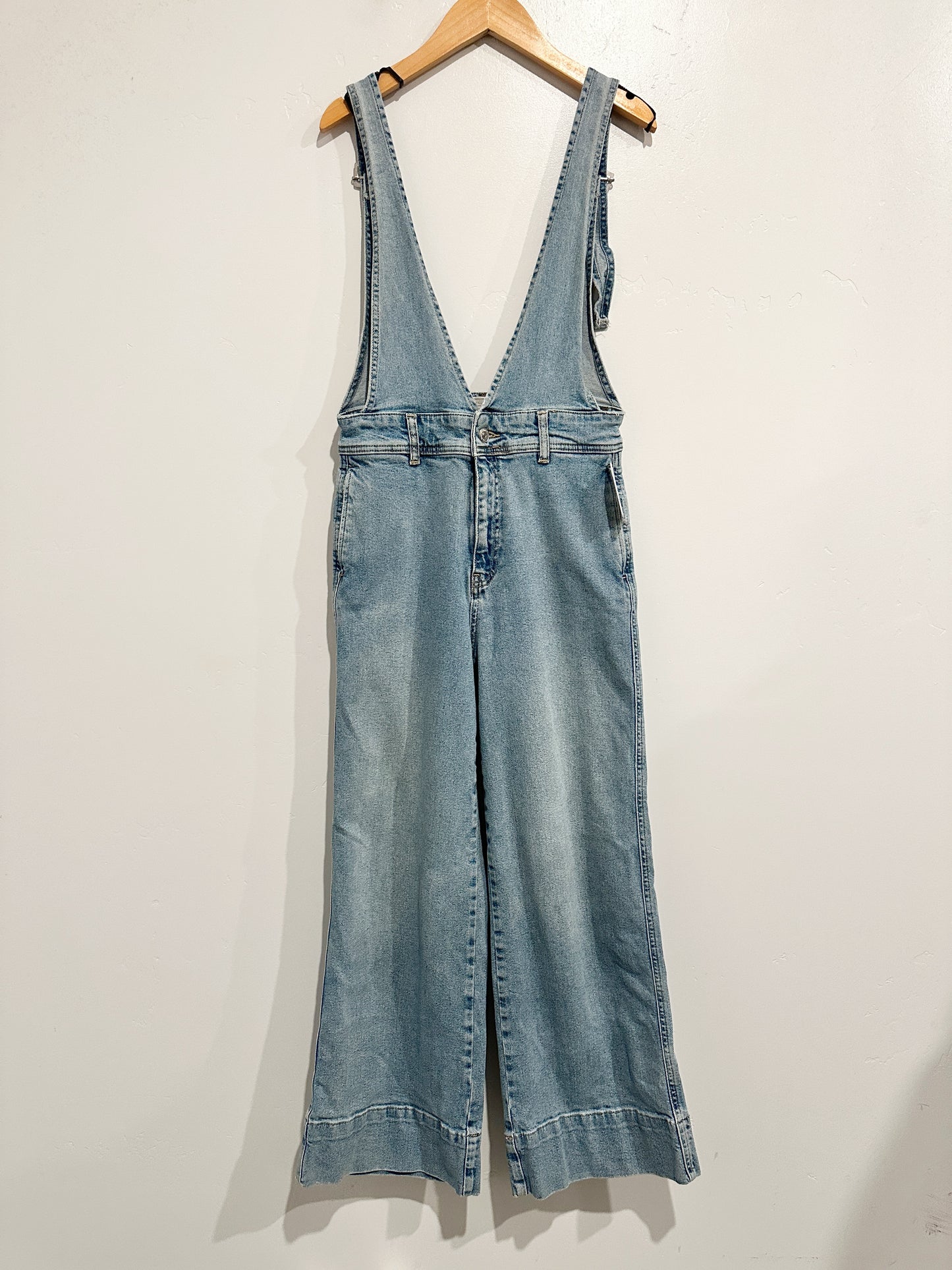 Free People A-Line Overalls in Light Denim - 2