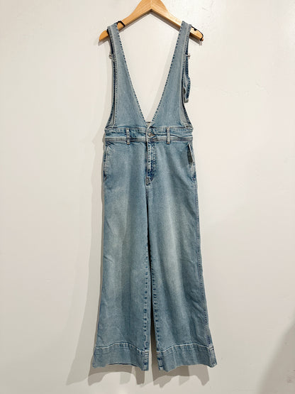 Free People A-Line Overalls in Light Denim - 2