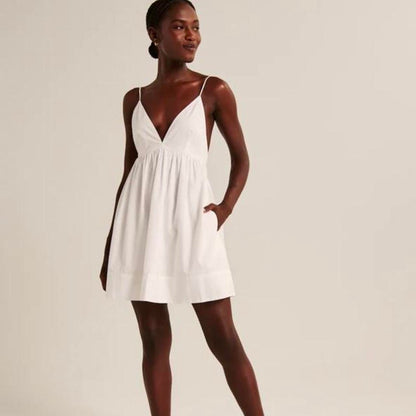 Abercrombie & Fitch White Mini Dress - Large