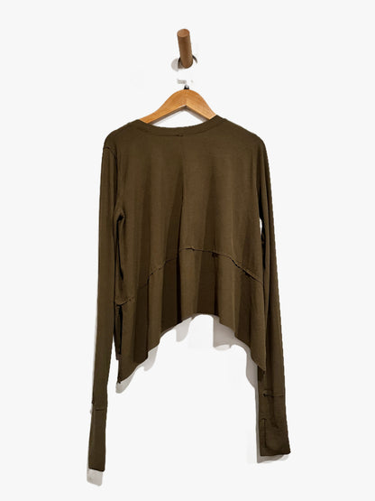 Free People Movement Tempo Long Sleeve Tee in Olive Green - XS