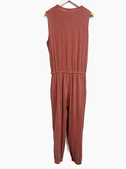 Sundry Pink Surplice Jumpsuit - 1/Small