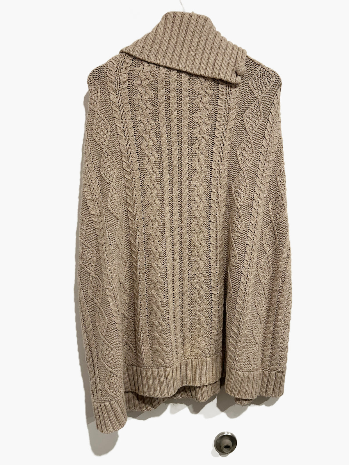 Anthropologie Fiets Voor Tan Cabled Cocoon Poncho - OS