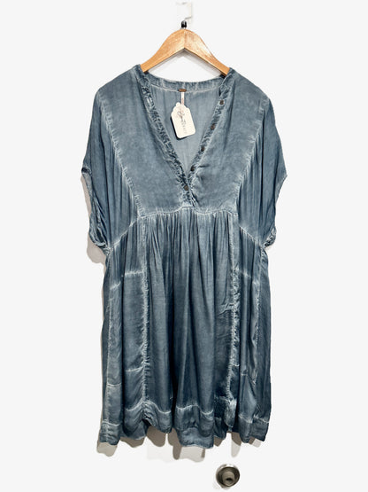 Free People Rowan Tunic Mini Dress in Slate Blue - XS