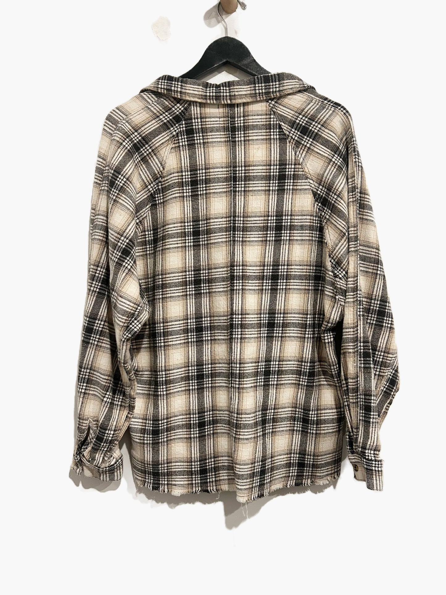 BDG Black & Cream Oversized Plaid Flannel - Medium