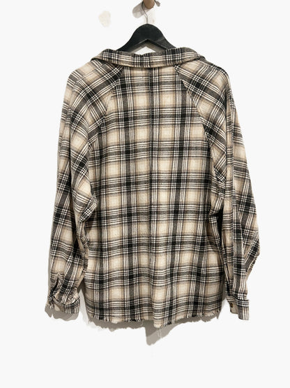 BDG Black & Cream Oversized Plaid Flannel - Medium