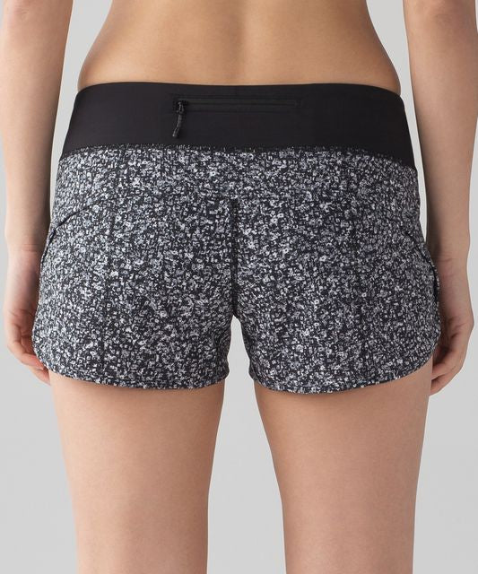 Lululemon Run Speed Black Speckled Shorts - 4