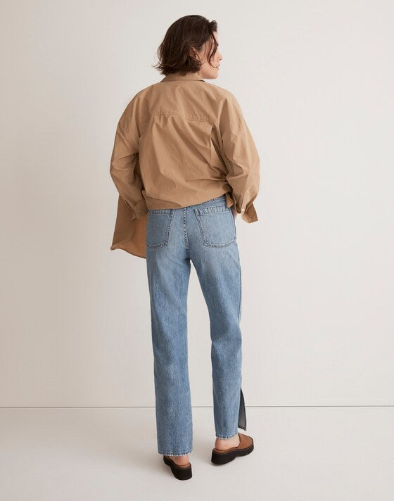Madewell The Perfect Vintage Straight Jean in Deforst Wash: Side-Slit Edition - 26