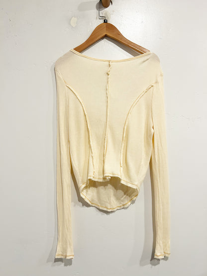 Out From Under Cream Waffle Knit LS - Medium