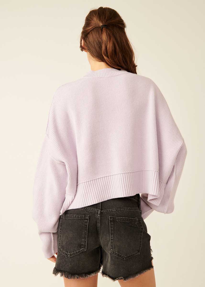NWT Free People Easy Street Crop Pullover in Frost Lavender - Large