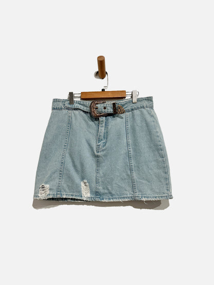 Le Lis Denim Skirt w/Buckle - Large