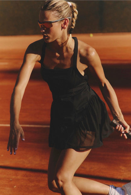 Free People Movement Own It Tennis Dress in Black - Medium