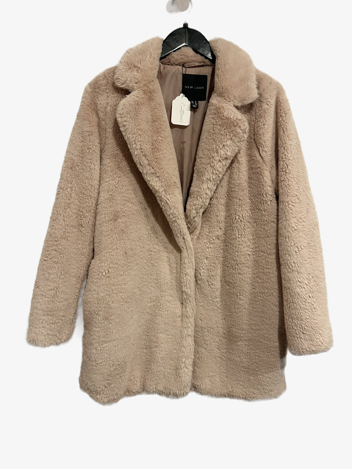 New Look Beige Faux Fur Mink Coat - 6