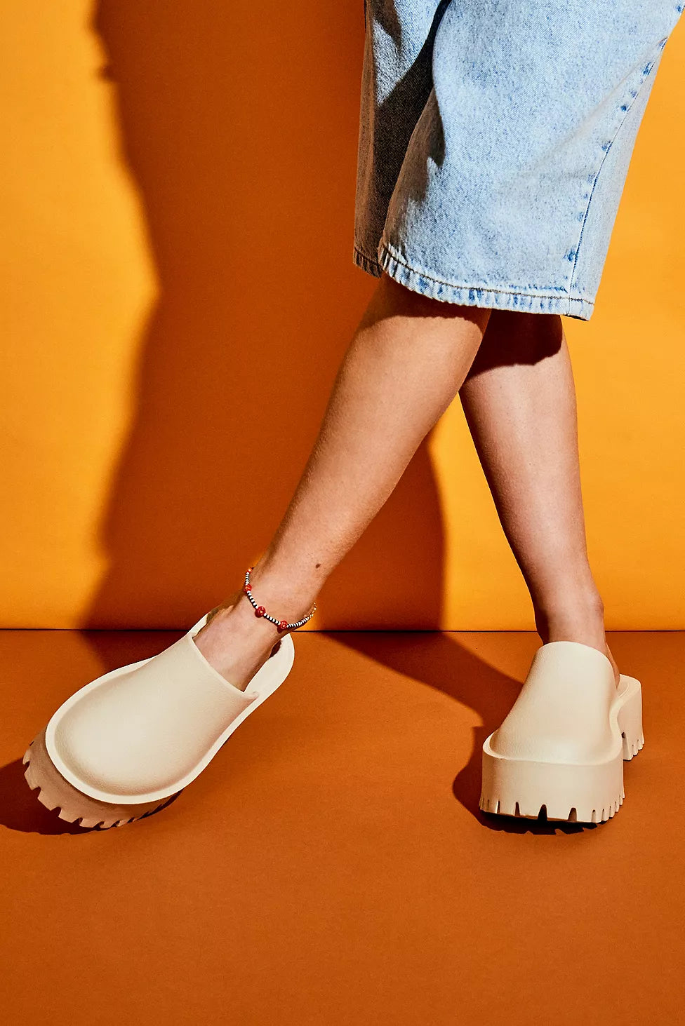 Jeffrey Campbell Clogge Platform Mule in Ecru - 9