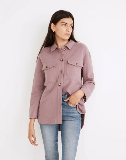 Madewell Waffleback Banner Purple Shacket - XS