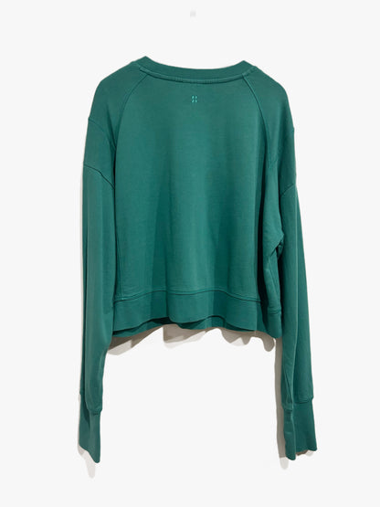 Sweaty Betty After Class Crop Sweatshirt in Petrol Green - 8
