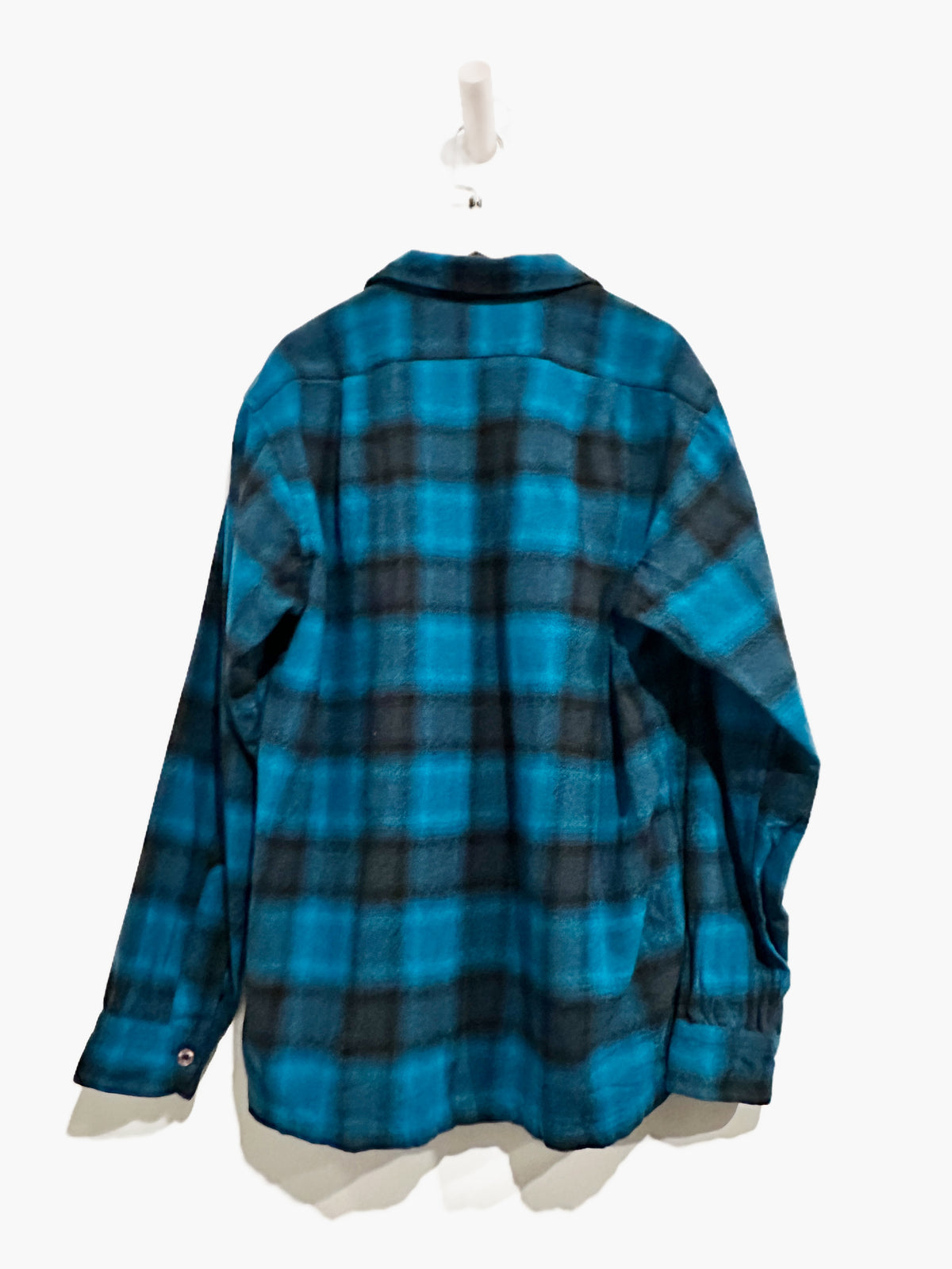 Pendleton Vintage Wool Board Shirt in Blue/Black Plaid - Medium