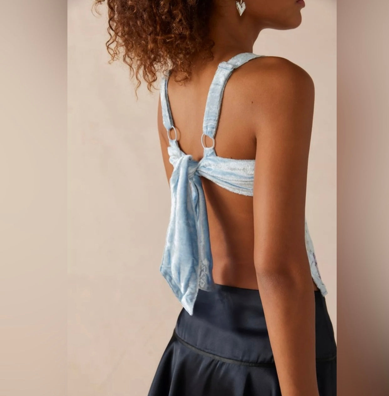 UO NWT Kimchi Blue Blue Velvet Embroidered Tank - XS