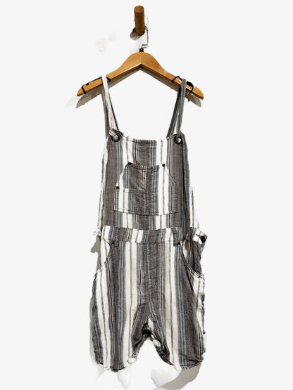 Free People Chrystie Stripe Linen Blend Shortalls - Small
