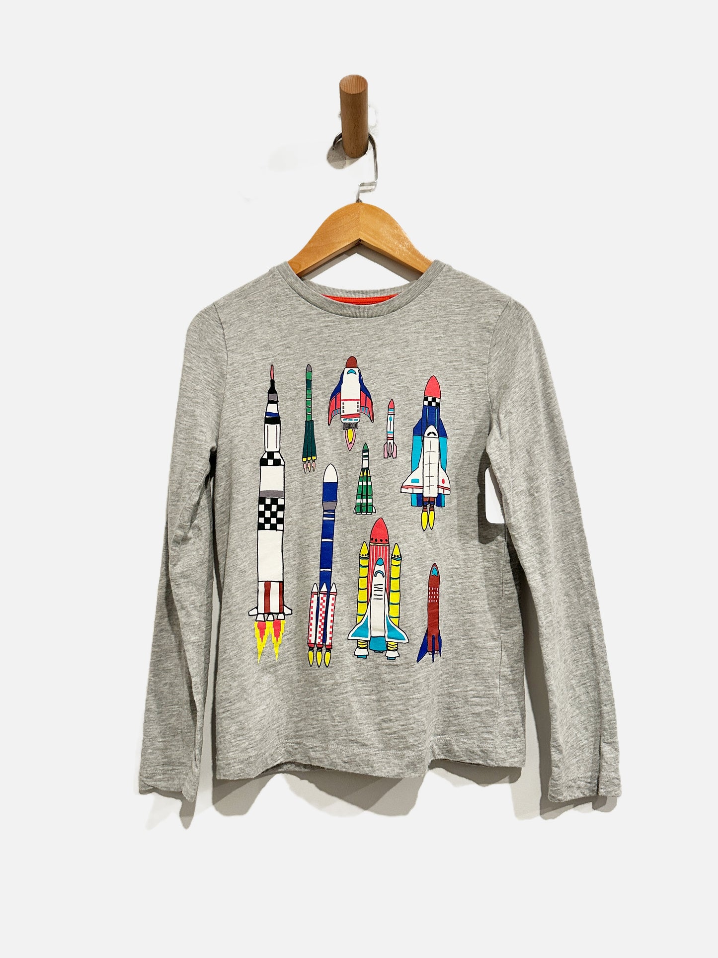 Mini Boden Gray Rocket LS Top - 8-9