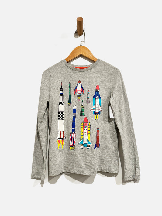 Mini Boden Gray Rocket LS Top - 8-9