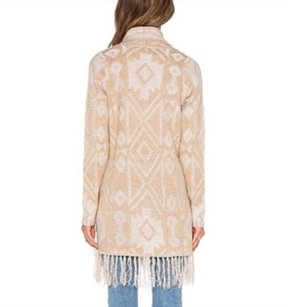 Mumu Mellow Brown Aztec Printed Cardigan - Medium