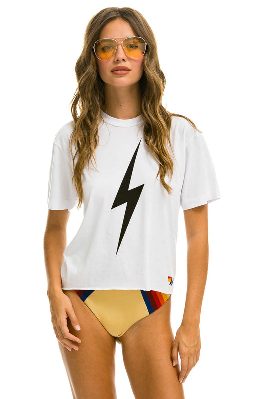 Aviator Nation NWT White Boxy Boyfriend Tee - Large