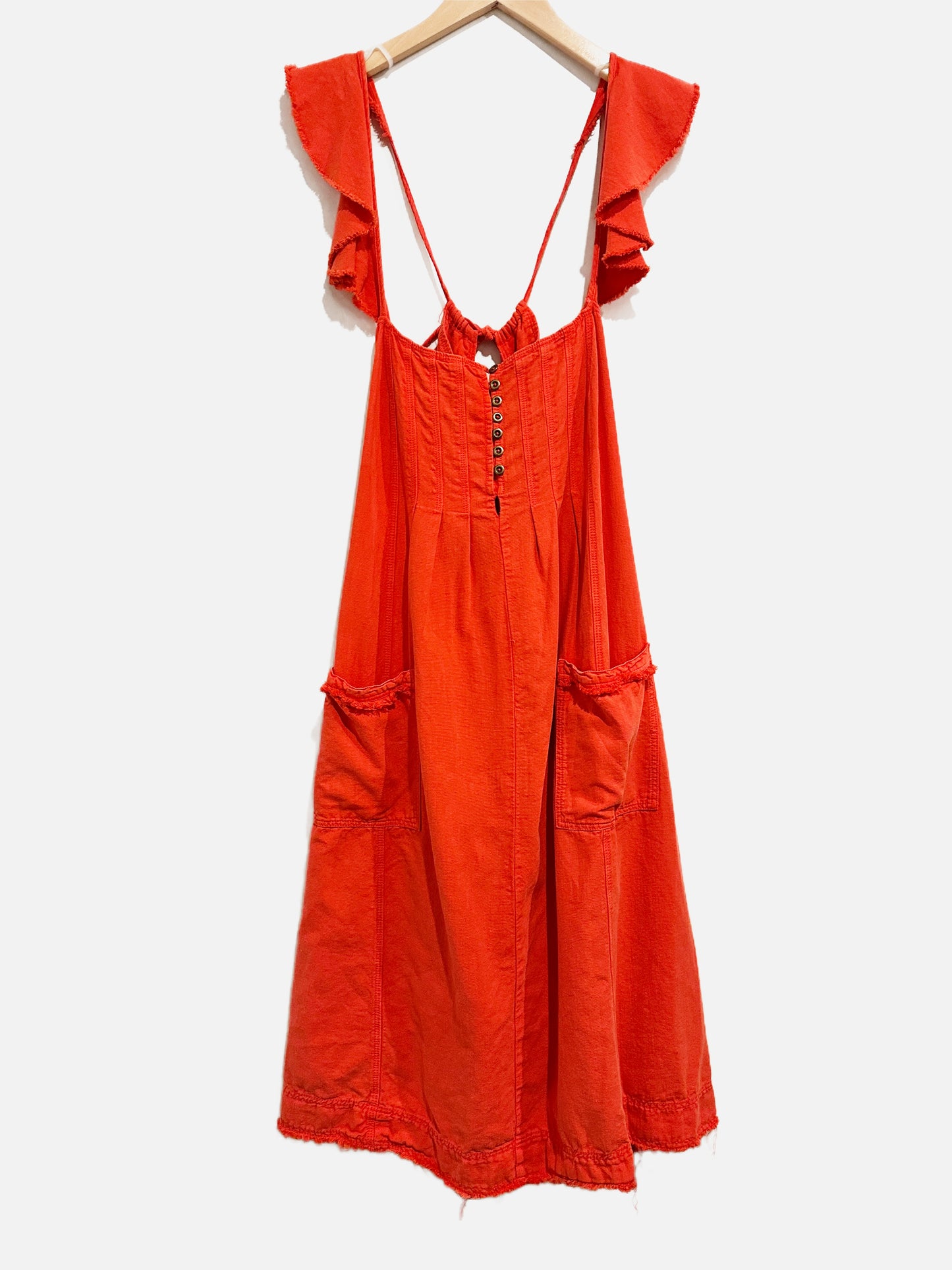 Anthropologie Flutter Sleeve Midi Dress in Red - Medium