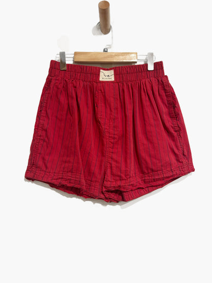Free People Day To Day Striped Boxer Shorts in Red Combo - XS