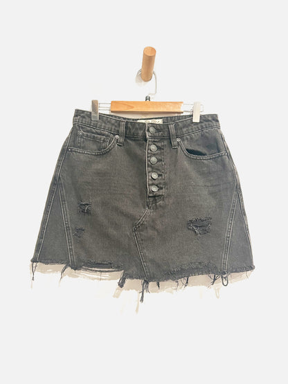 Free People Denim A-Line Mini Skirt in Rainn - 27