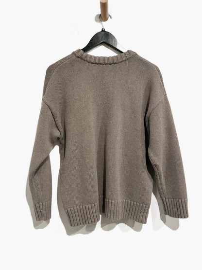 Gap Cotton Oversized Boyfriend Sweater in Toasted Almond - Medium