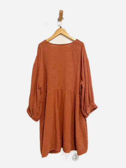 Madewell Light Spun V-Neck Red Gauzy Mini Dress - XL
