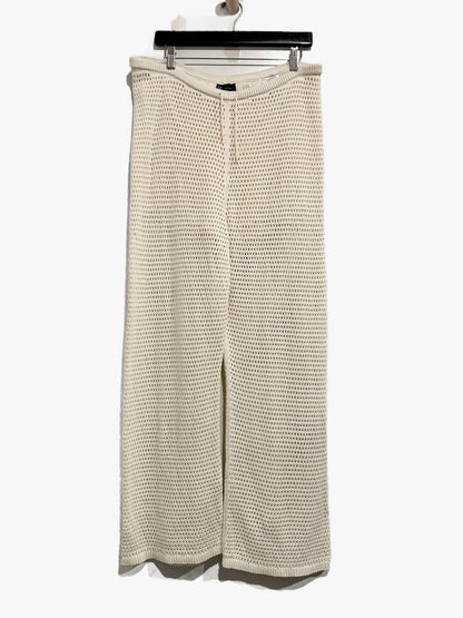 Gap Cotton Crochet Sweater Pants in Ivory Frost - Large