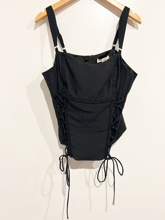 Easel Black Corset Tank - Large