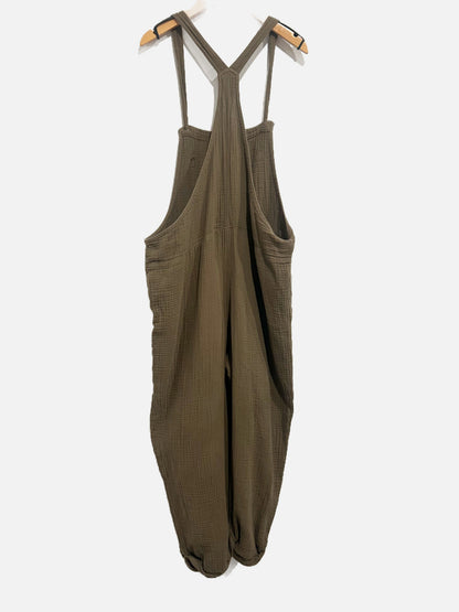 Aerie Lightweight Rolled Leg Overalls in Washed Olive - Large