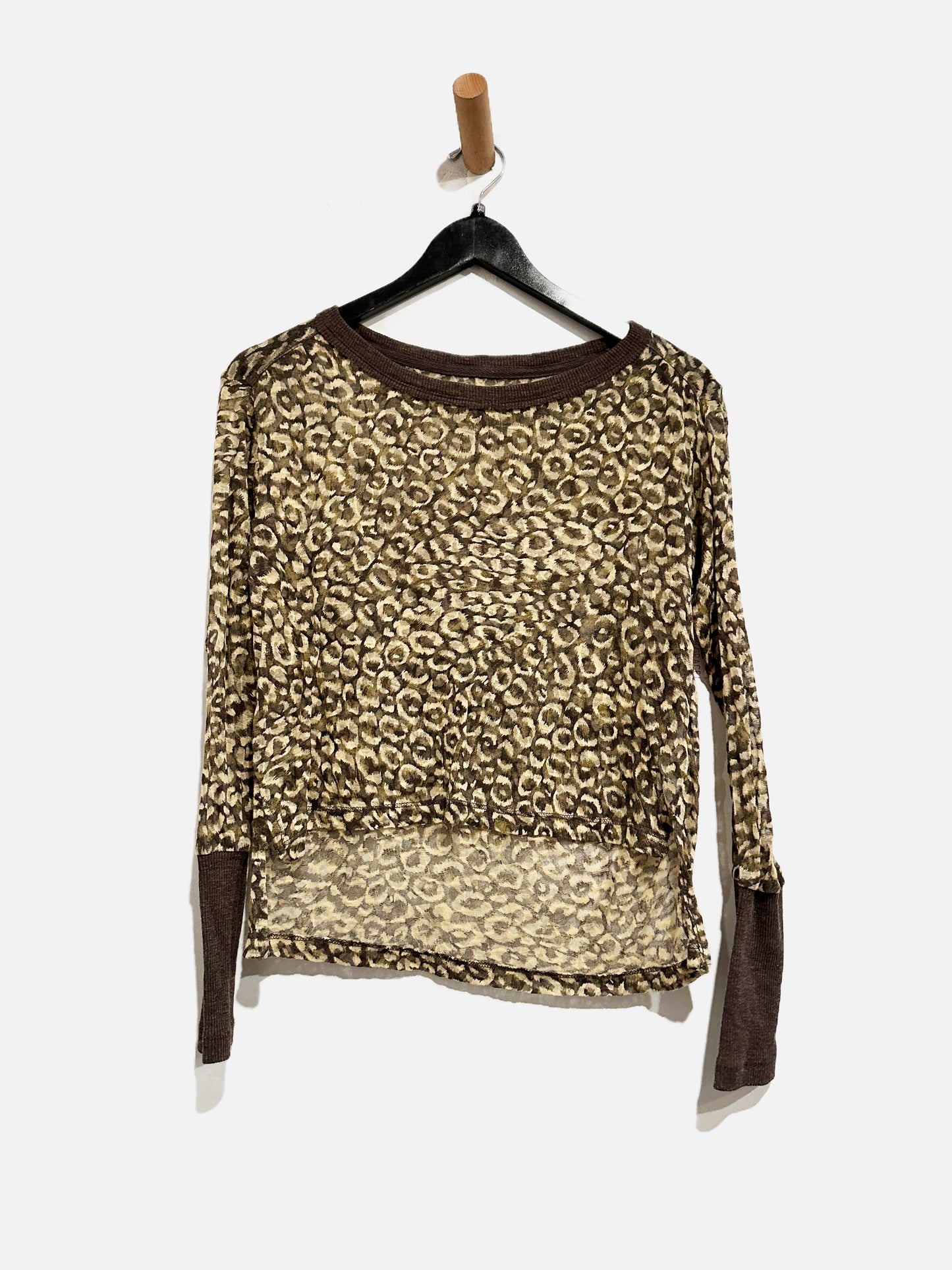 Pilcro Boxy Heritage Leopard Print Pullover - XXS