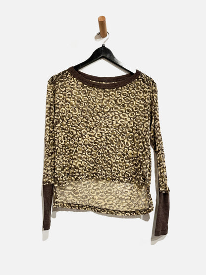 Pilcro Boxy Heritage Leopard Print Pullover - XXS