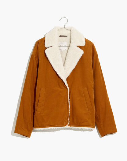 Madewell Brown Corduroy Shearling Jacket - Medium