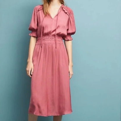 Current Air Cape May Midi Dress in Rose - Medium