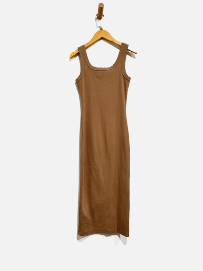 Madewell Brown Ribbed Midi Tank Dress - XS