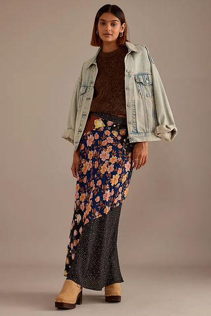 Anthropologie Kachel Floral Patchwork Maxi Skirt - 6