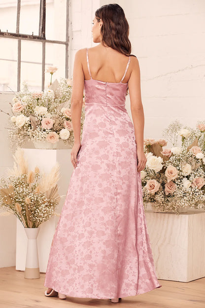 Lulus NWT Pink Floral Maxi Dress - XL