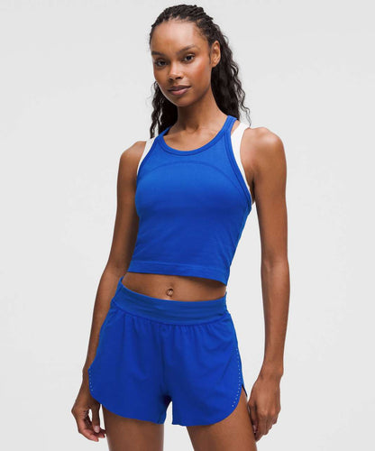 Lululemon Swiftly Tech Cropped Racerback Tank Top in Galactic Cobalt
