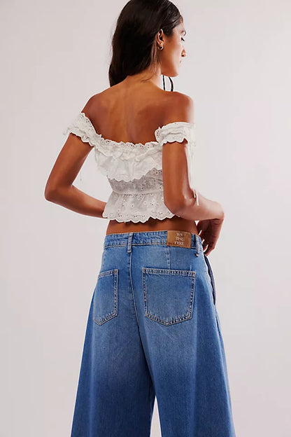For Love & Lemons Marlowe Top in White - Medium