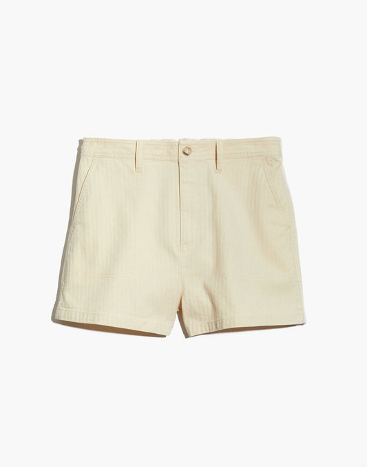 Madewell Cream Stripe Camp Shorts - Small