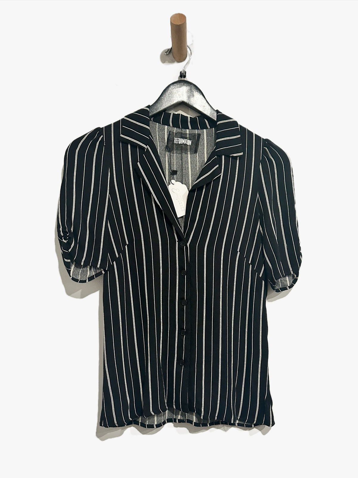 Reformation Black and White Stripe Button Down - XS