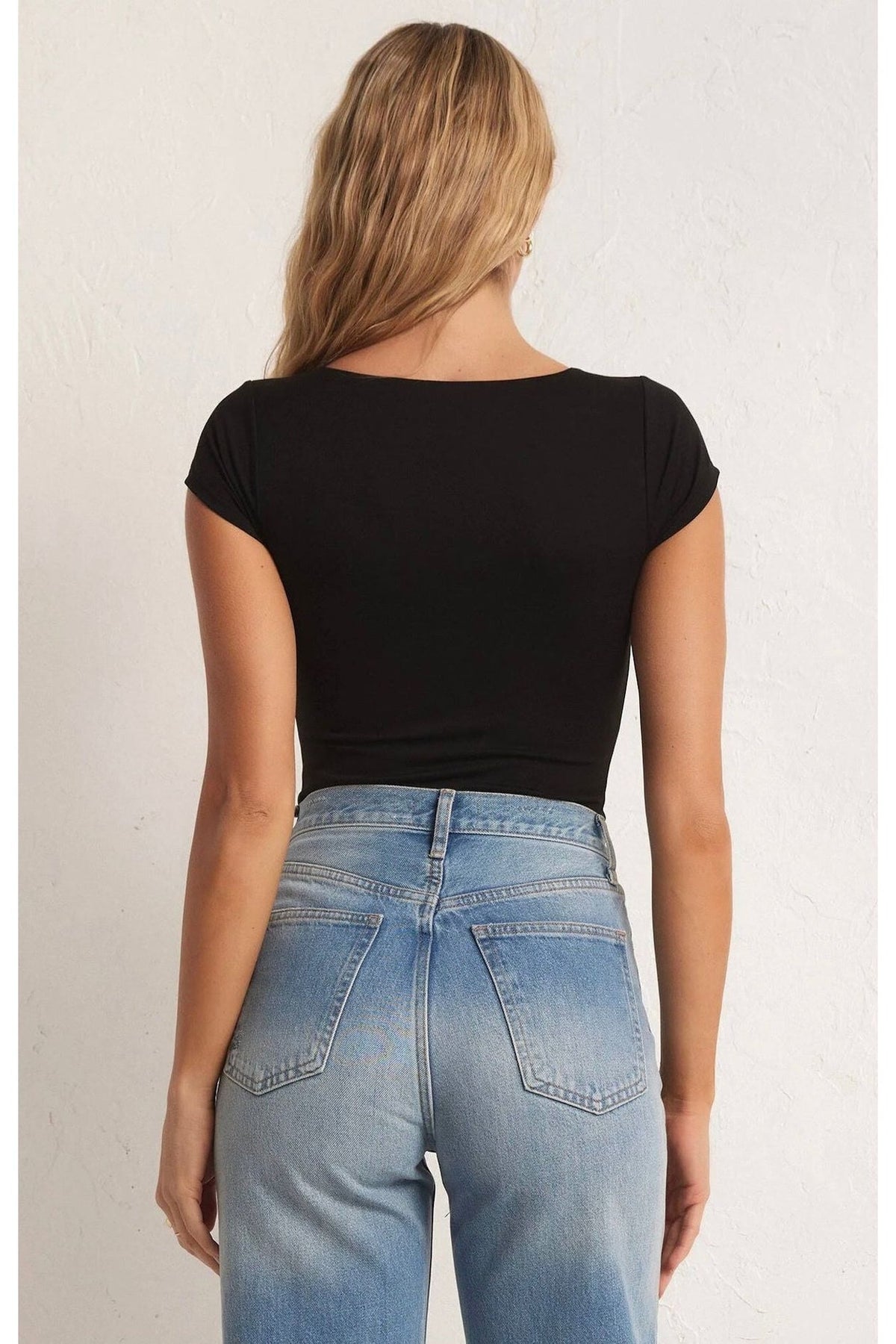 Z Supply Lucia So Smooth Bodysuit in Black - XS