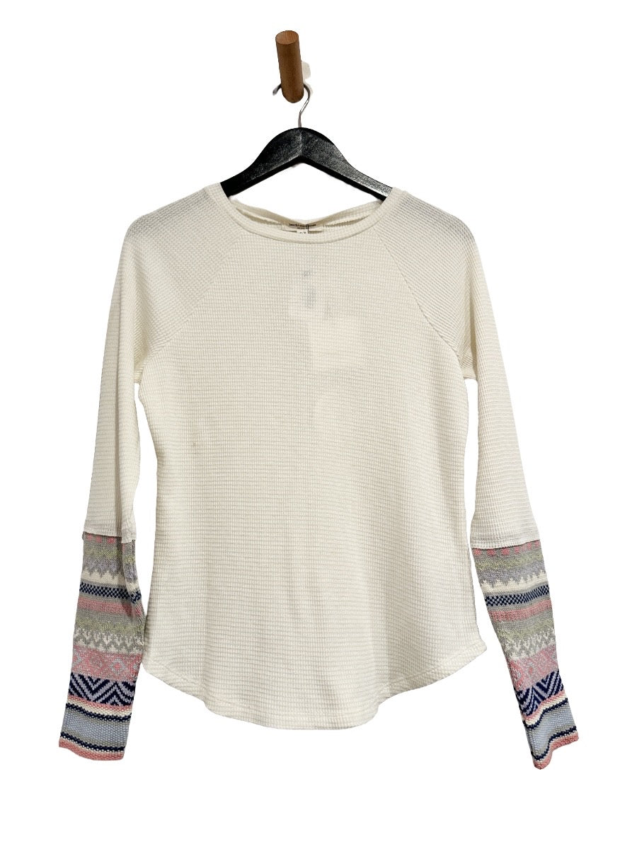 Beach Lunch Lounge NWT White Fair Isle Cuff Thermal - Small