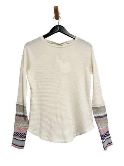 Beach Lunch Lounge NWT White Fair Isle Cuff Thermal - Small
