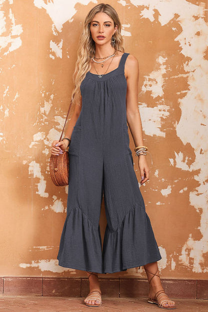 Bourbon & Blush Carry On Charcoal Boho Jumpsuit - Large