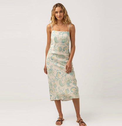 Rhythm Blue Floral Print Midi Dress - XS